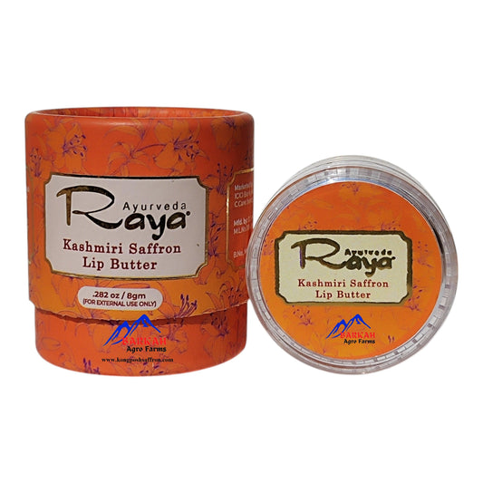 Raya Saffron Lip Balm - Kashmiri Saffron Lip Balm - Hydrating, Nourishing & Long-Lasting Lip Care with Saffron Extract for Soft, Smooth Lips