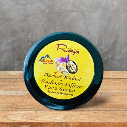 Kashmiri Saffron Walnut Apricot Scrub – Raya Saffron Walnut Apricot Face Scrub