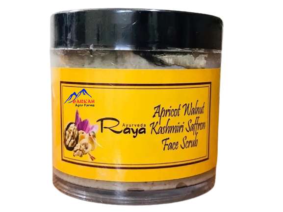 Kashmiri Saffron Walnut Apricot Scrub – Raya Saffron Walnut Apricot Face Scrub